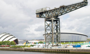 Clyde Crane and the SECC during Glasgow 2014 Commonwealth Games