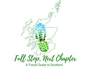 Map of Scotland with a boot print across it - logo
