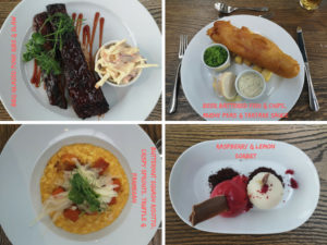 Food plates from 18, restaurant and bar at the Machrie Hotel, Islay