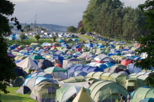 Tents pitched up at Belladrum Festival, Scotland