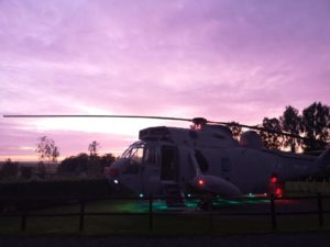 SeaKing helicopter glamping, Heart 200, Scotland