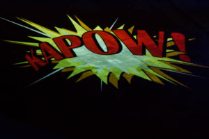 Pert Riverside Light Nights. "Kapow" illumination on a wall
