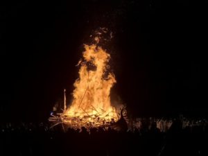 Up Helly Aa, Shetland. Burning of the galley